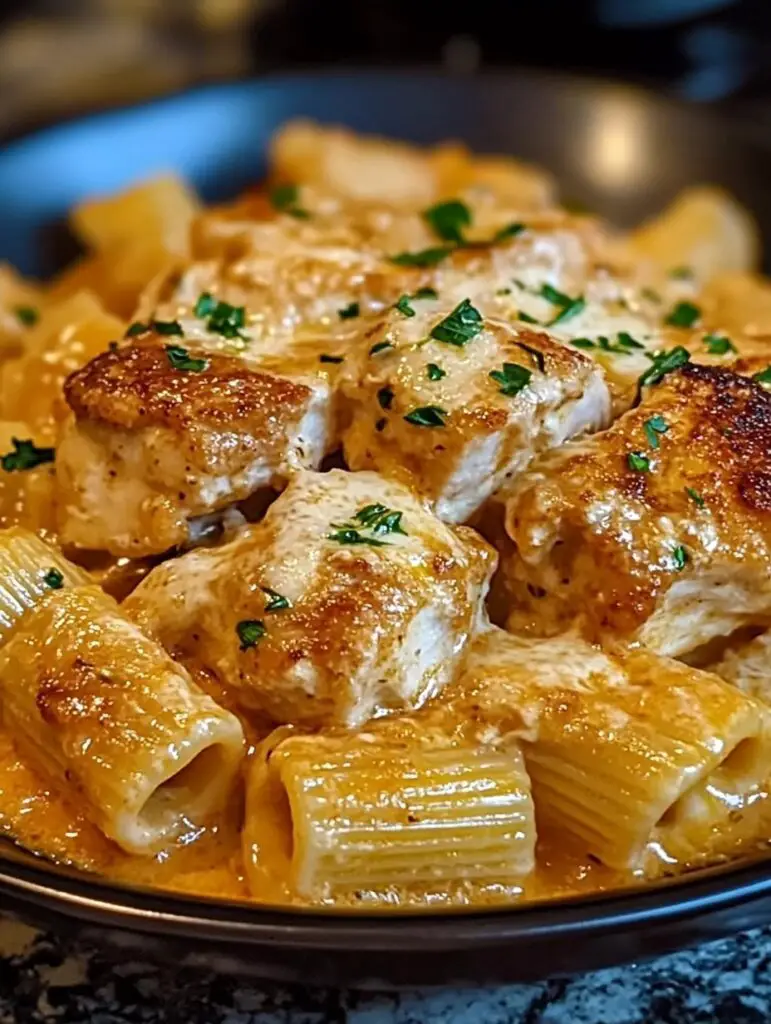 Creamy Parmesan Chicken with Rigatoni Pasta