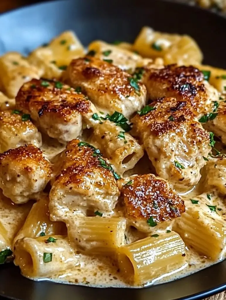 Creamy Parmesan Chicken with Rigatoni Pasta