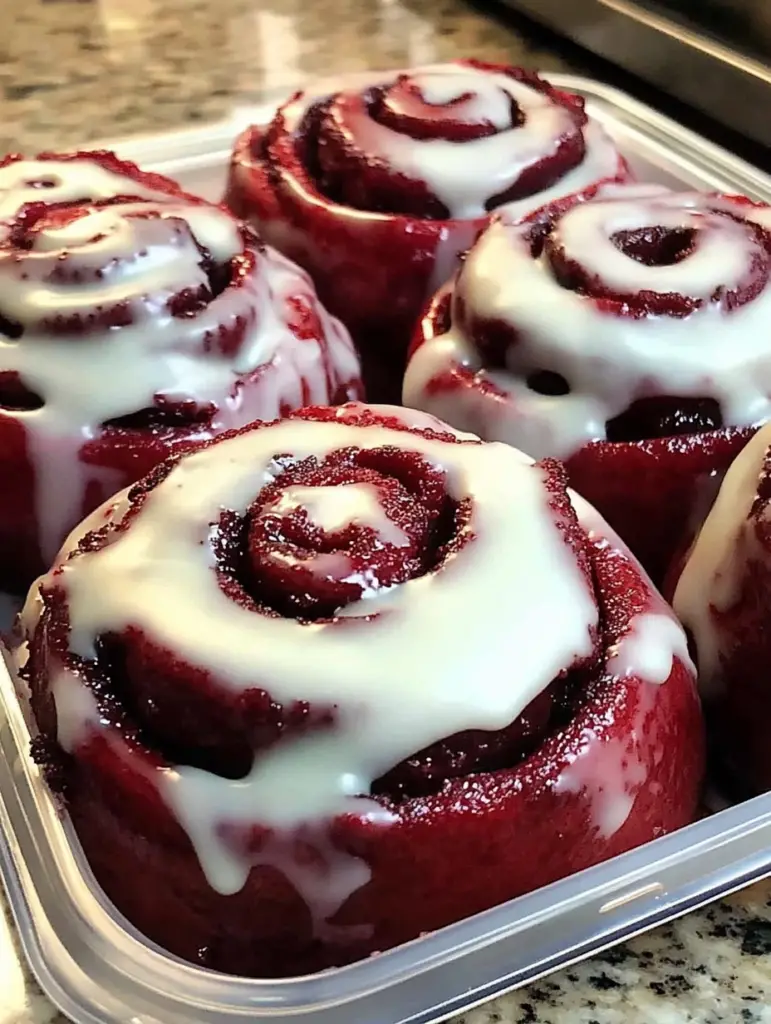 Heavenly Red Velvet Cinnamon Rolls - Red Velvet Cinnamon Rolls