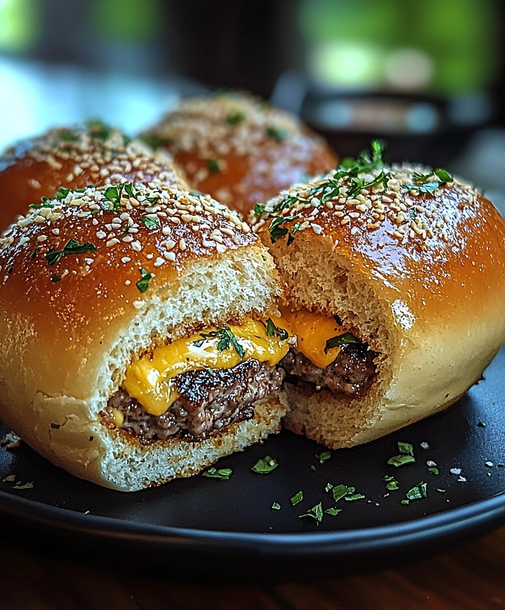 Garlic Parmesan Cheeseburger Bombs