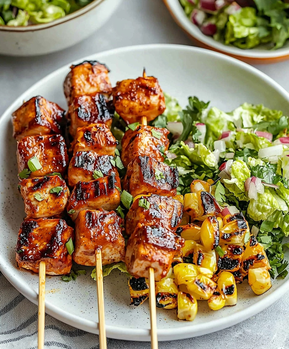BBQ Chicken Skewer Salad