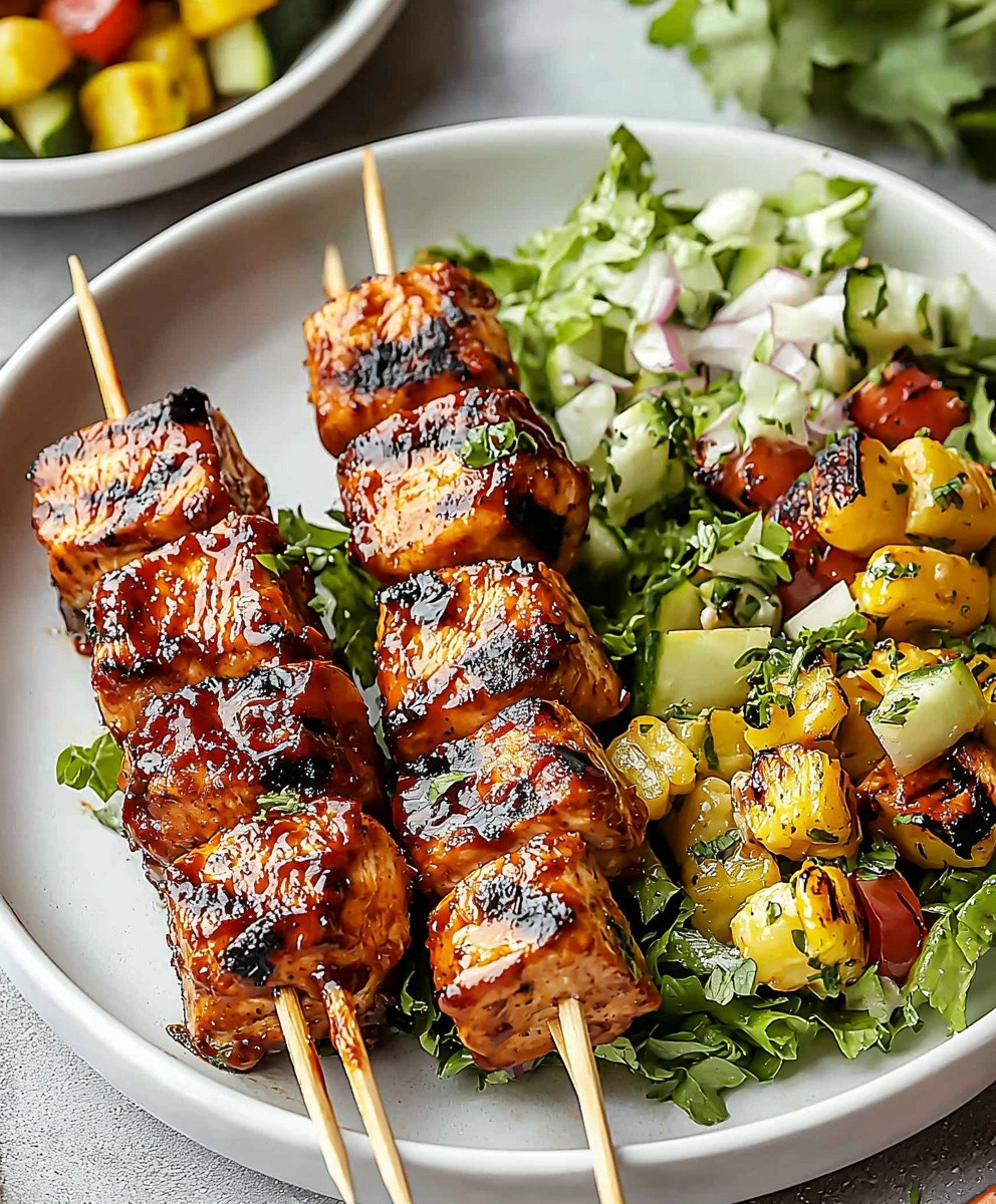 BBQ Chicken Skewer Salad