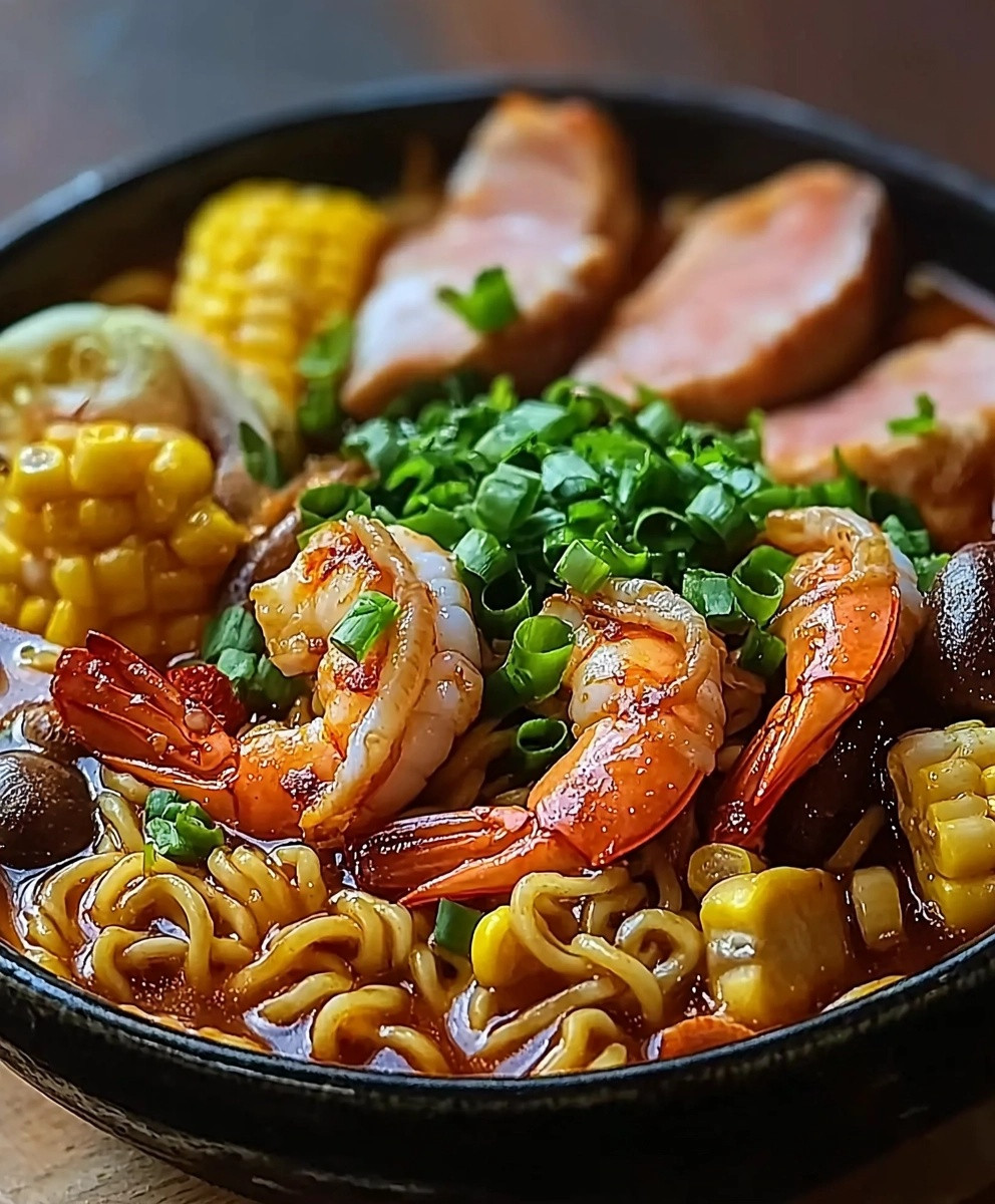 Seafood Boil Ramen Dish