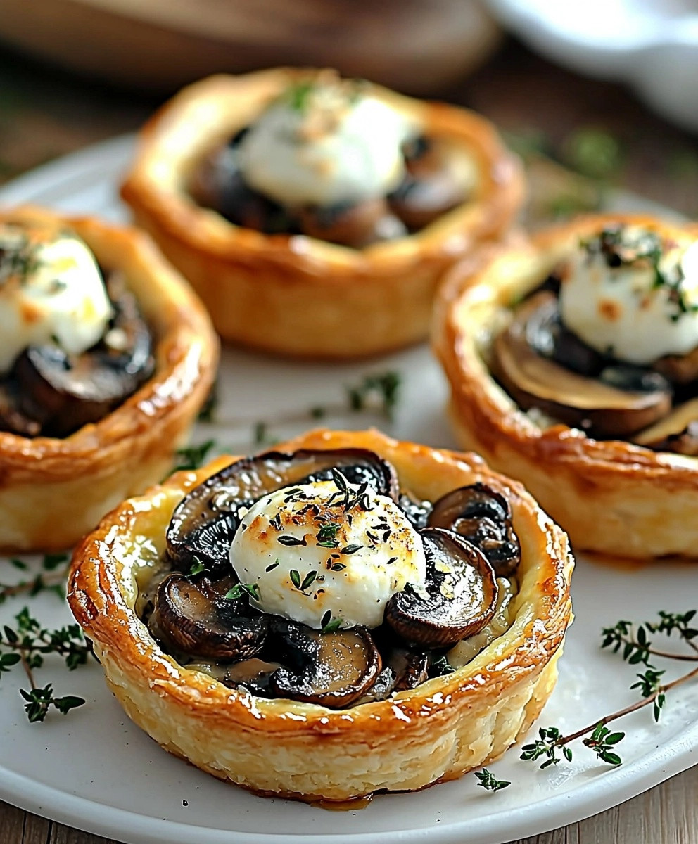 Mushroom Goat Cheese Tarts