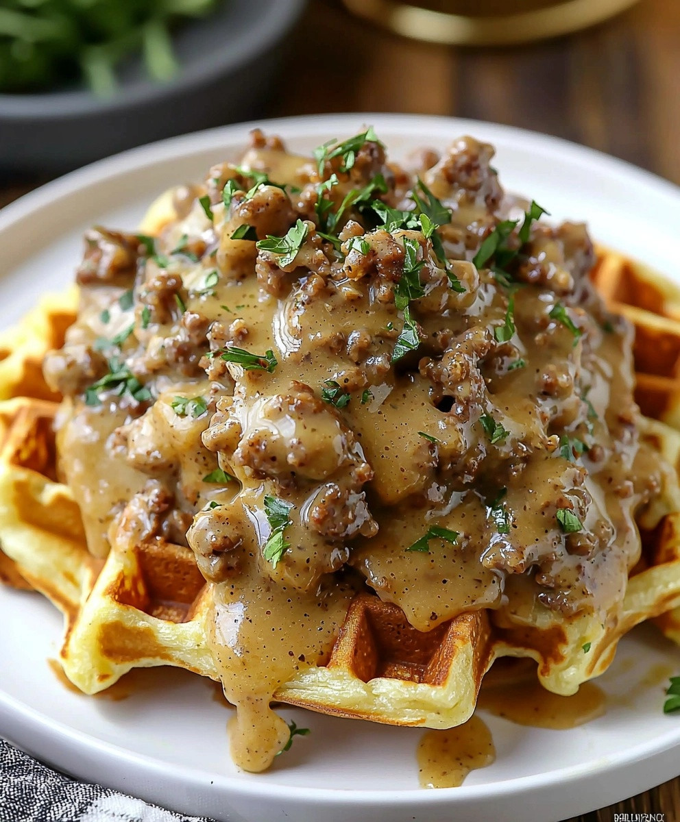 Sausage Gravy Waffles