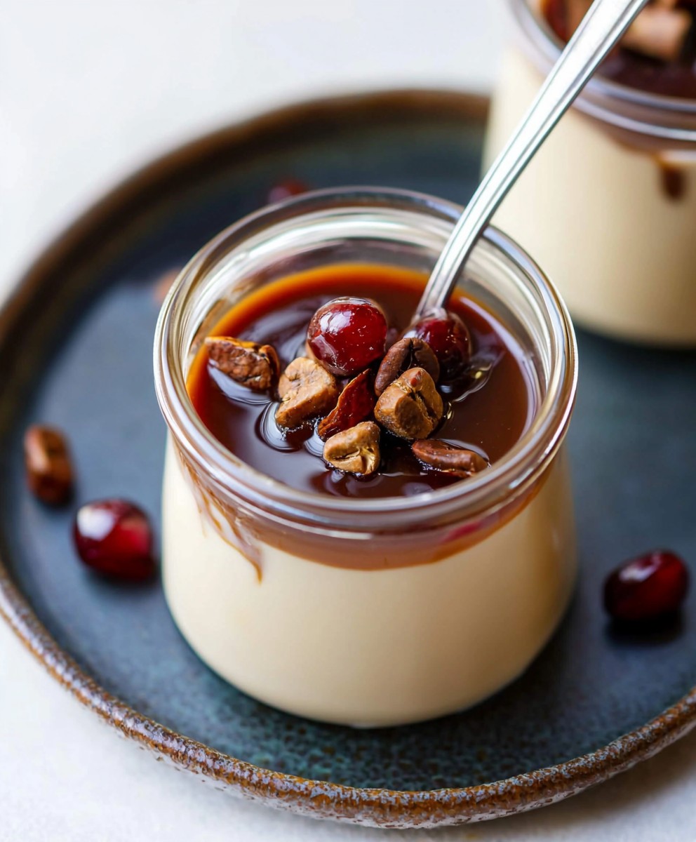 Coffee panna cotta dessert