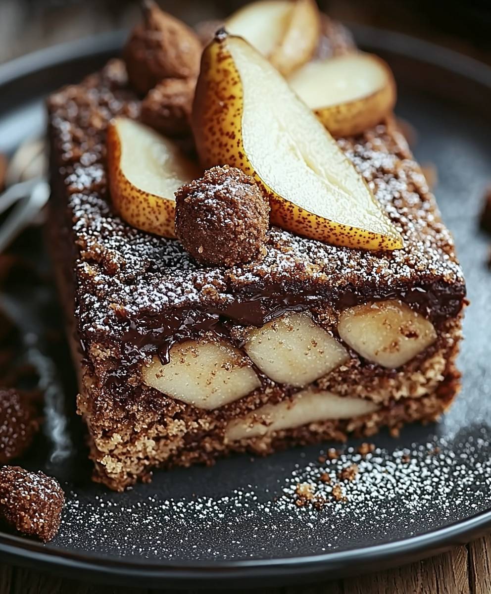 Pear Speculoos Chocolate Cake