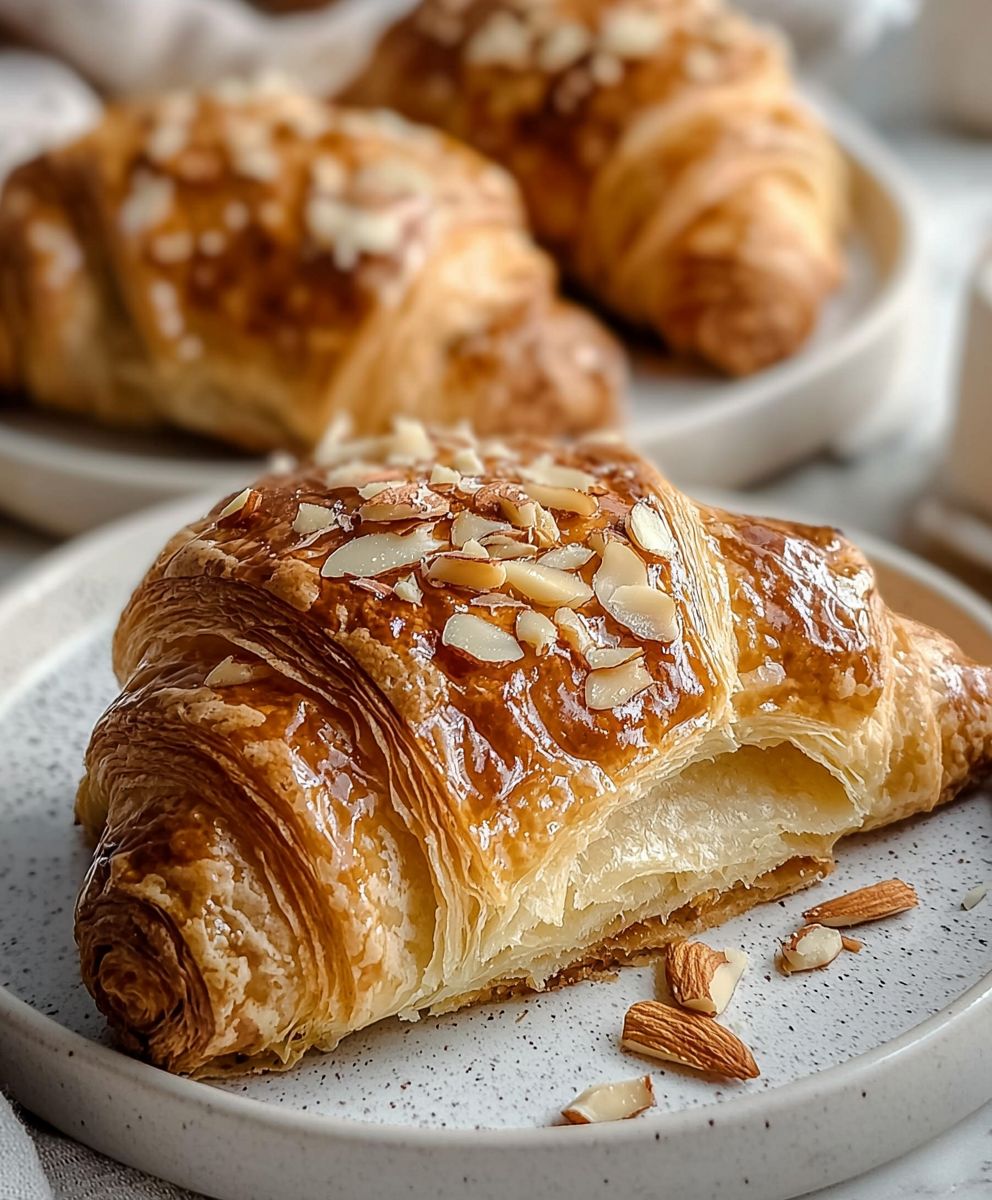 Almond Croissants Baking