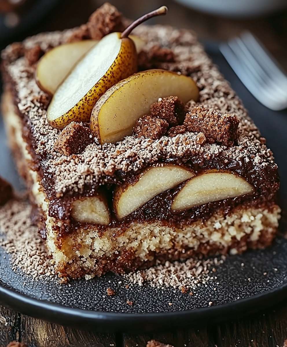 Pear Speculoos Chocolate Cake