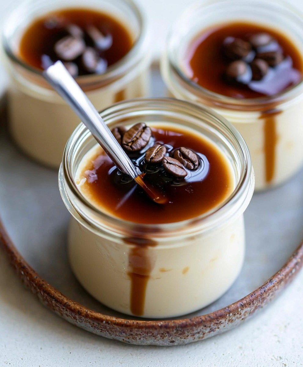 Coffee panna cotta dessert