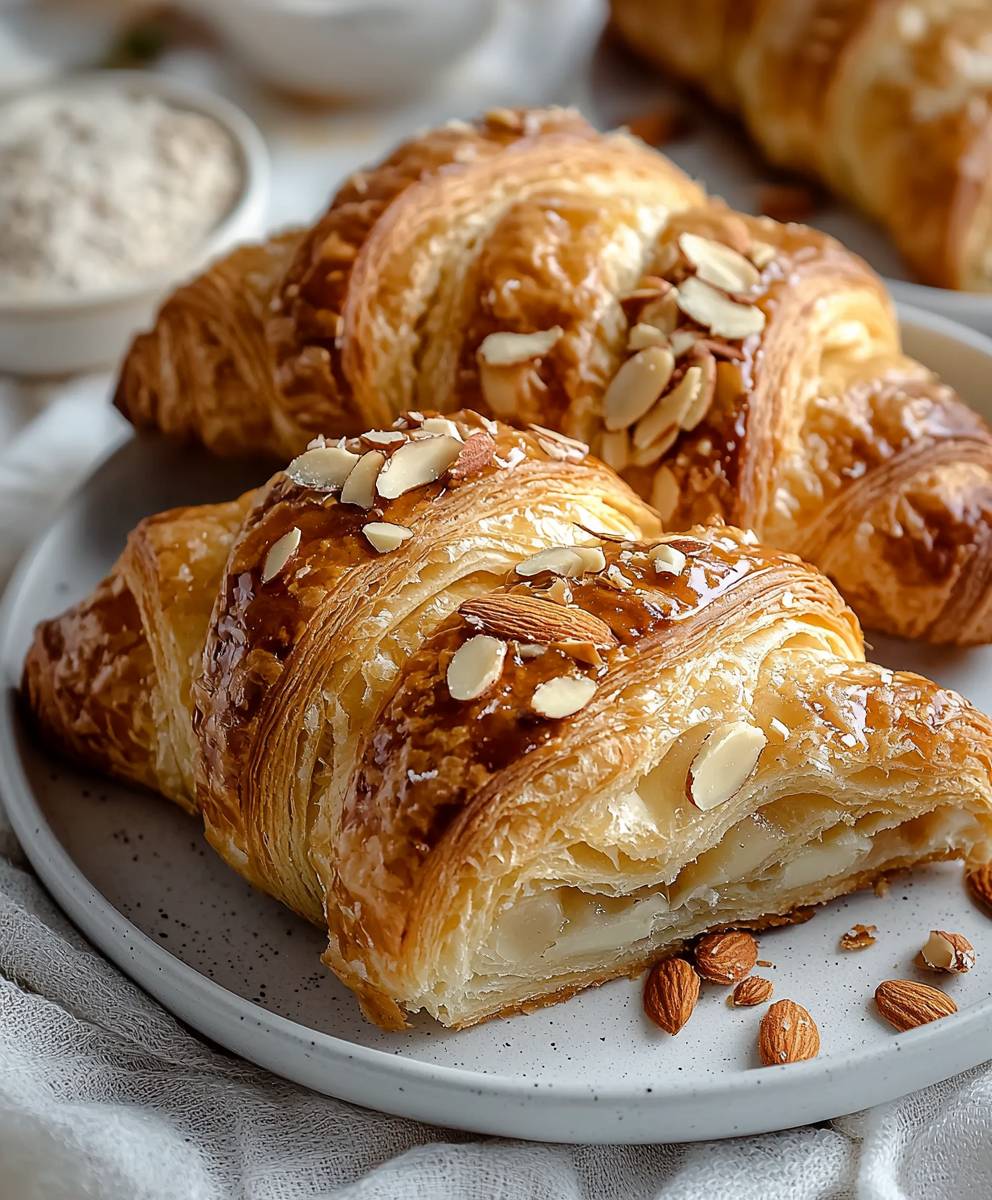 Almond Croissants Baking