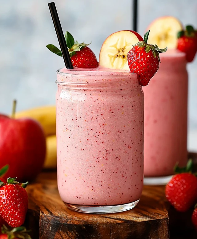 Strawberry banana apple smoothie
