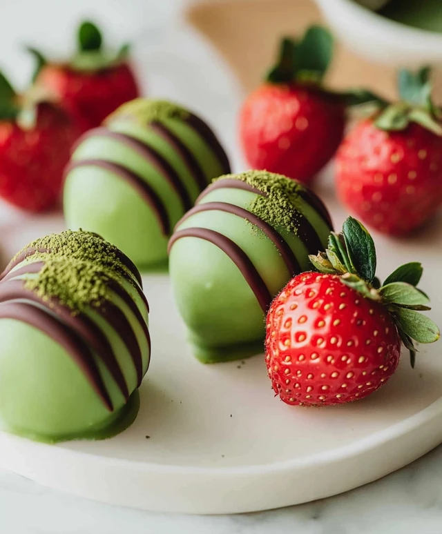 Matcha chocolate strawberries
