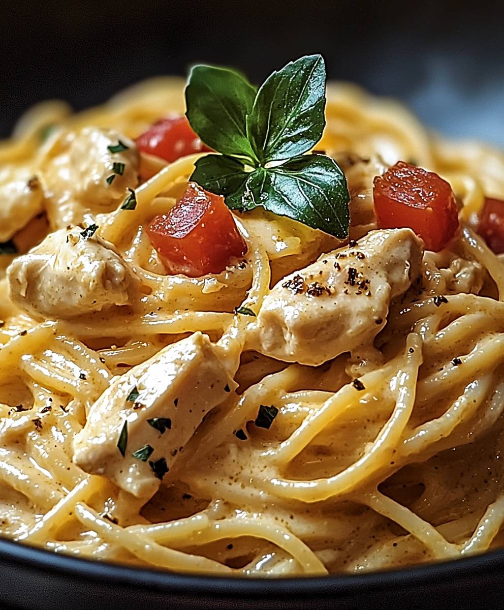 Crockpot Chicken Spaghetti