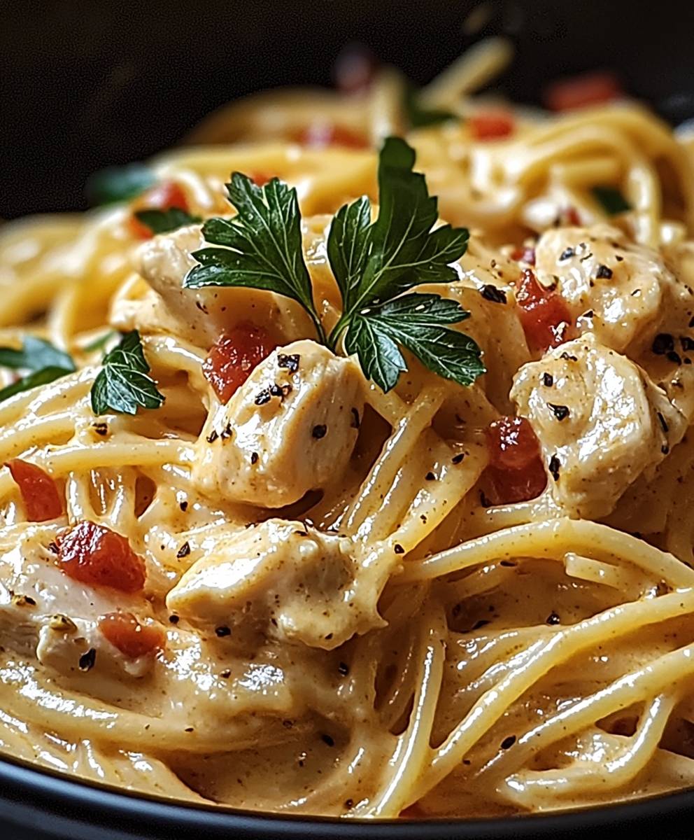 Crockpot Chicken Spaghetti