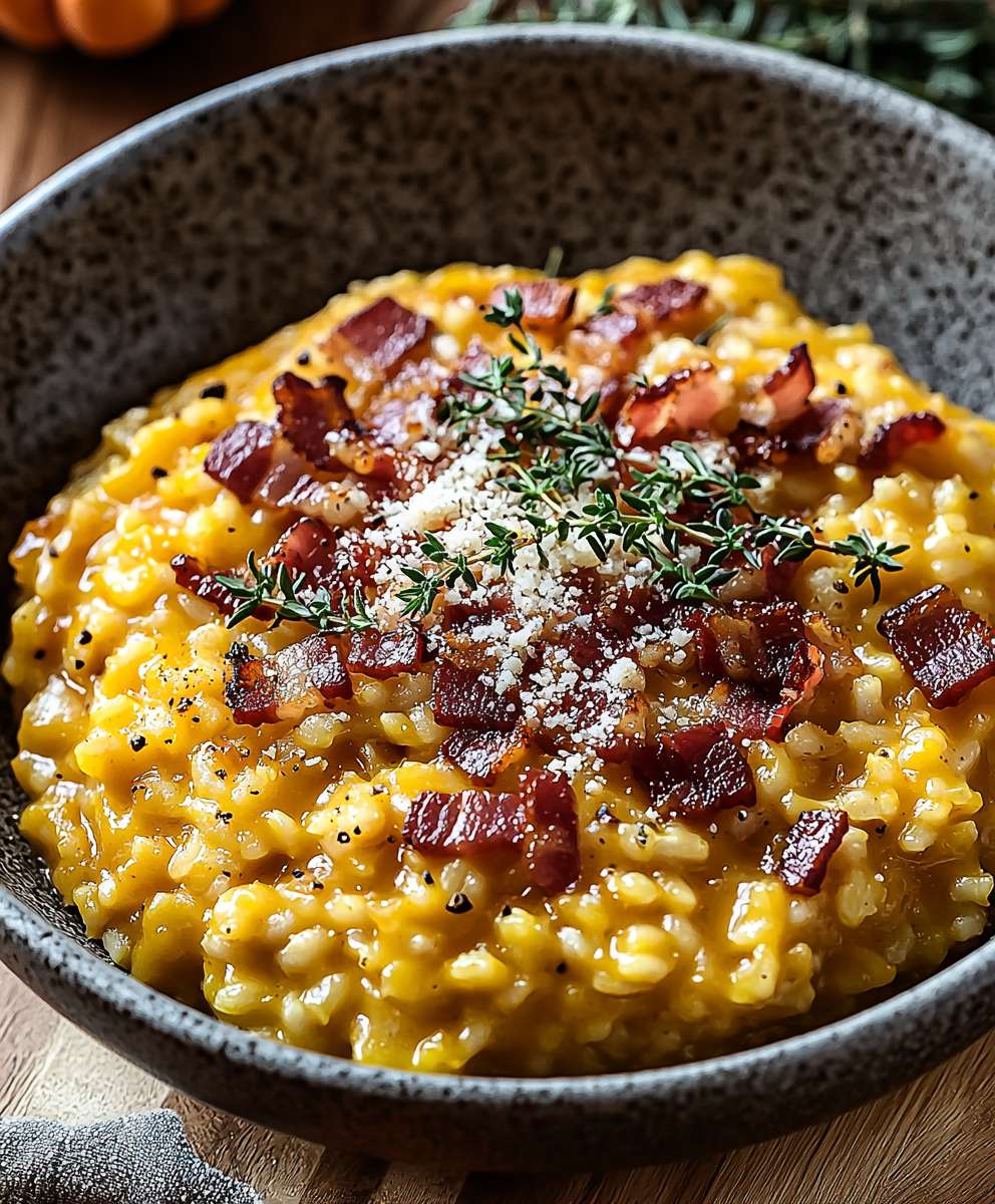 Pumpkin Bacon Parmesan Risotto