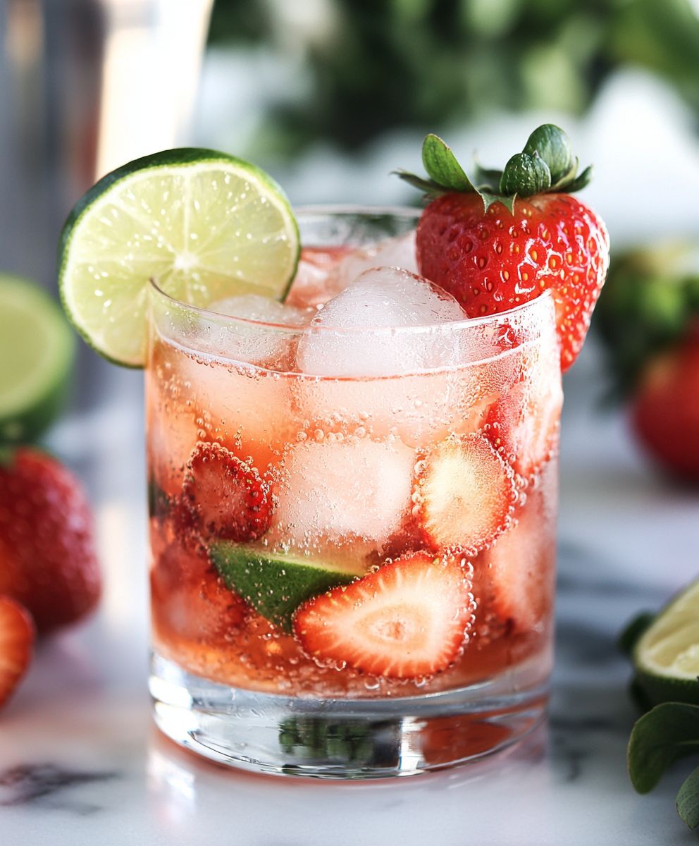 Strawberry Lime Vodka Smash